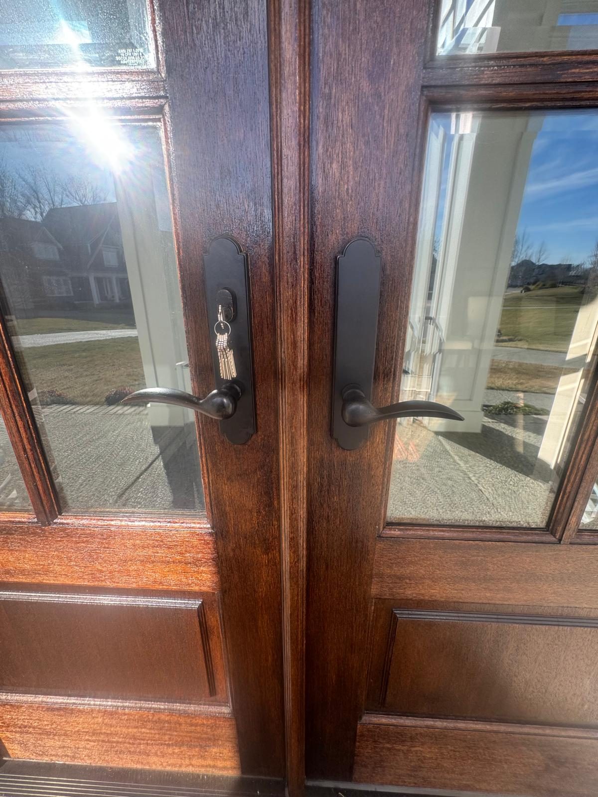 New handleset and lock hardware installed